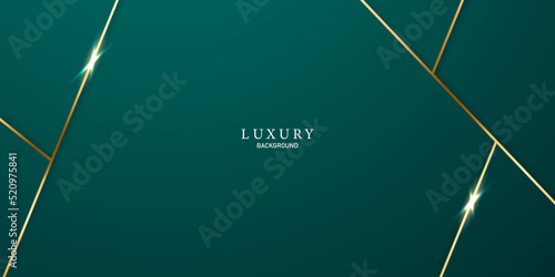green abstract background design with elegant golden elements vector illustration