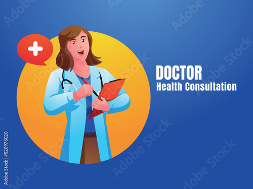 a female doctor providing health services