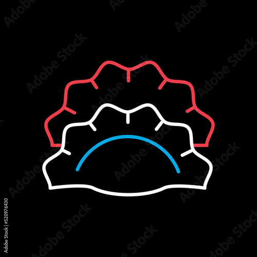 Two dumplings, potstickers or jiaozi vector icon