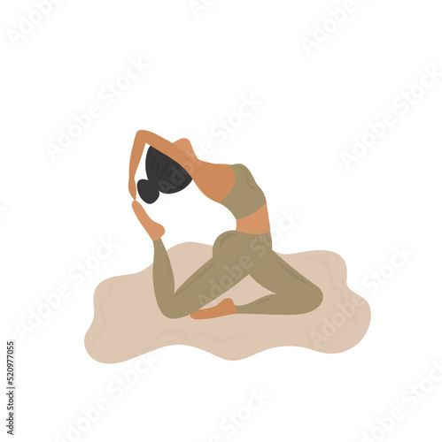 Girl doing pilates vector illustration