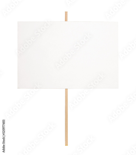 One blank protest sign isolated on white