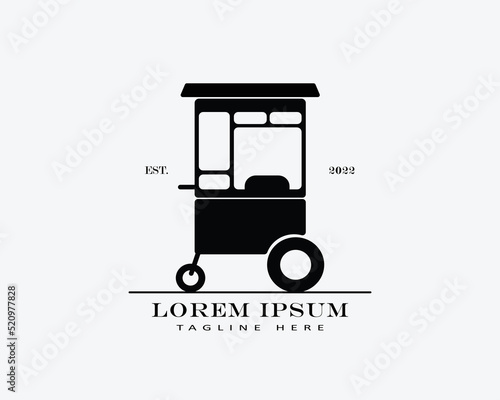 food cart logo. logo in vintage style. This logo is suitable for a street vendor business.