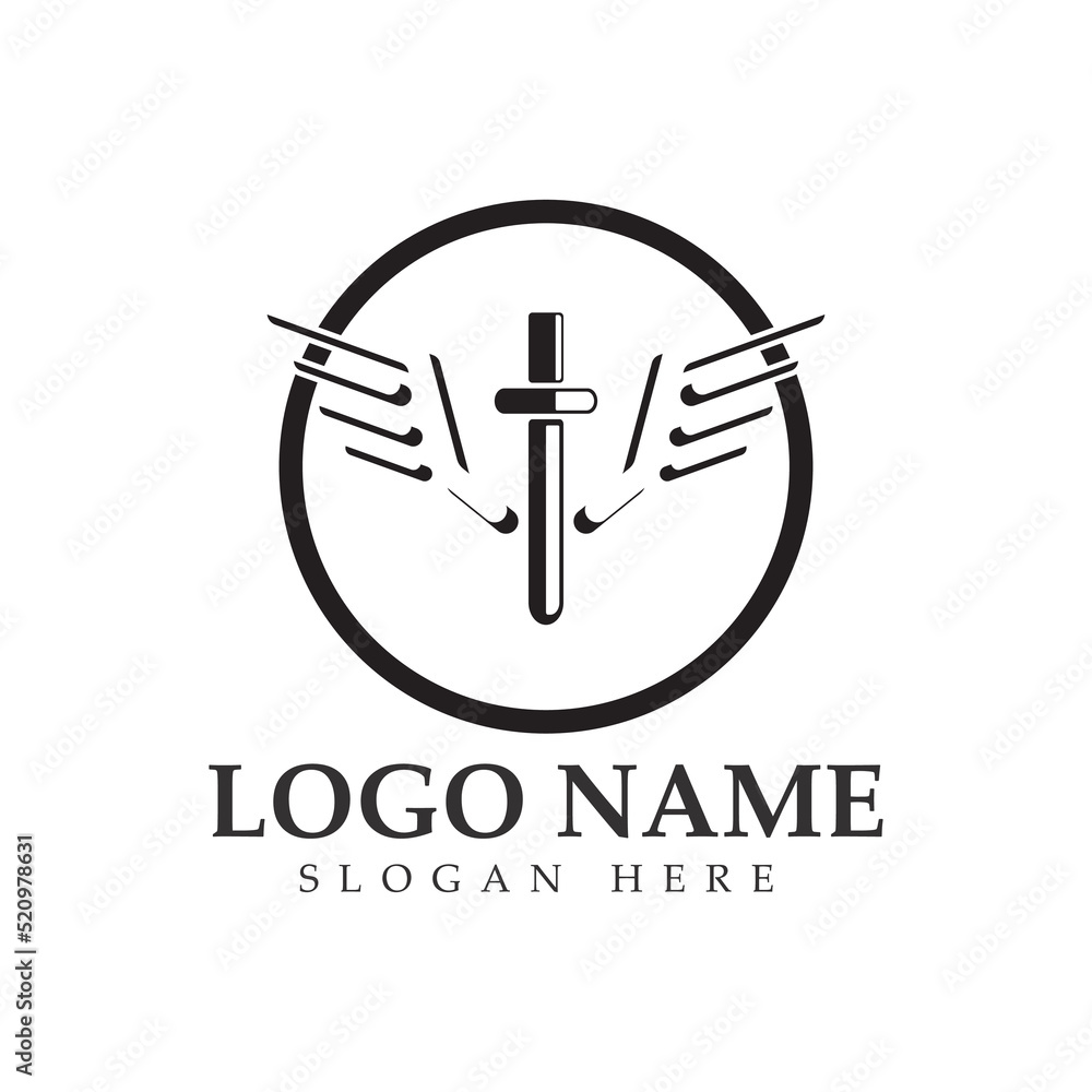 The winged sword with shield vector icon illustration design vector. The winged sword with shield vector icon illustration design vector.