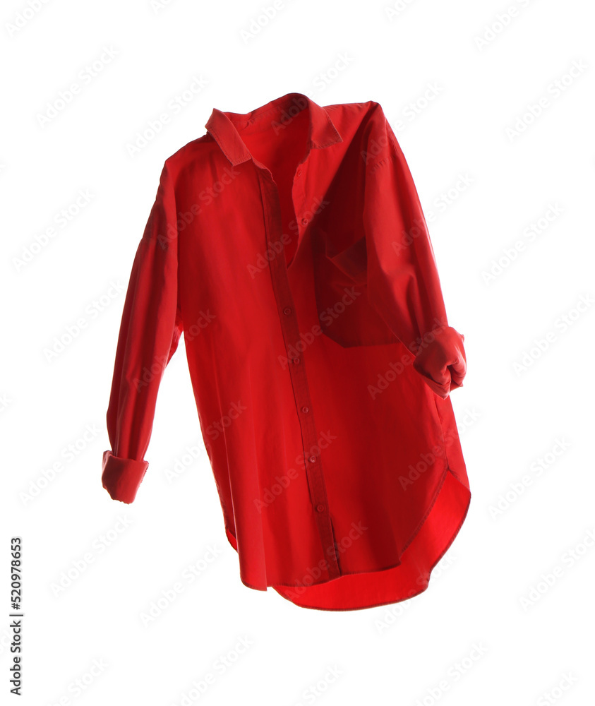 Red shirt isolated on white. Stylish clothes Red shirt isolated on white. Stylish clothes