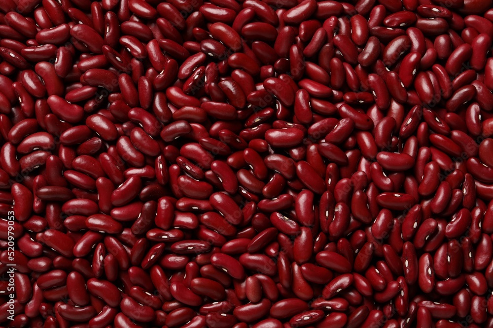 Top view of raw red kidney beans as background Top view of raw red kidney beans as background