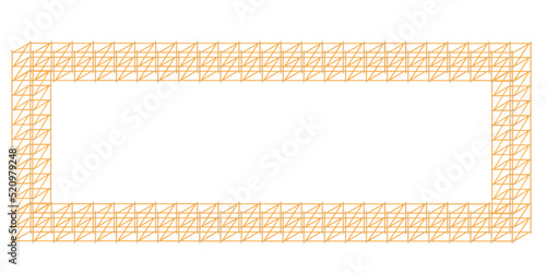Mobile scaffolding, white background, used in construction areas.