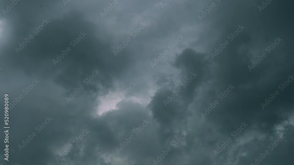 Thunder Storm Sky with Dark Black Puffy Flying Clouds Timelapse, Ominous Sky, Storm, Rain, Bad Weather, Climate, Weather Forecast, Stormy Atmosphere, Precipitation, Global Warming. Thunder Storm Sky with Dark Black Puffy Flying Clouds Timelapse, Ominous Sky, Storm, Rain, Bad Weather, Climate, Weather Forecast, Stormy Atmosphere, Precipitation, Global Warming.