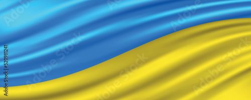 Realistic flowing flag of Ukraine.