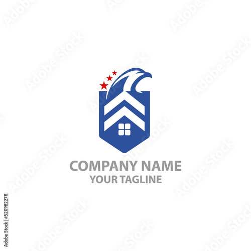 Simple and unique army veteran sign with roof house image graphic icon logo design abstract concept vector stock. Can be used as symbol related to property or pension