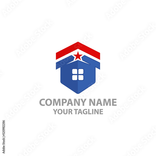 Simple and unique army veteran sign with roof house image graphic icon logo design abstract concept vector stock. Can be used as symbol related to property or pension