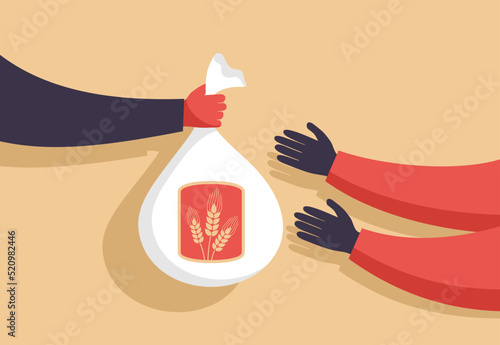 Grain supply chains - Bag with wheat in hands