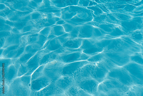 Blue rippled water in swimming pool background