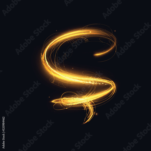 Shiny spiral effect on black background. vector EPS10