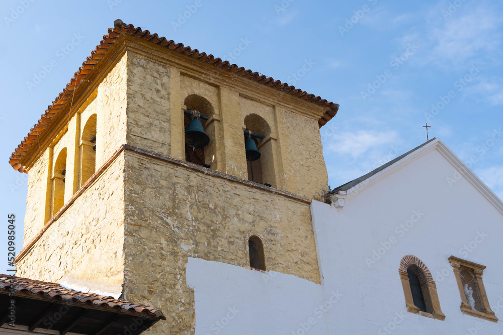 View of Villa de Leyva's historic church and colonial architecture.