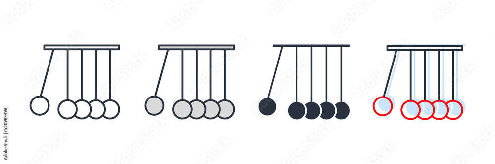 Newton cradle, pendulum icon logo vector illustration. kinetics symbol template for graphic and web design collection Newton cradle, pendulum icon logo vector illustration. kinetics symbol template for graphic and web design collection
