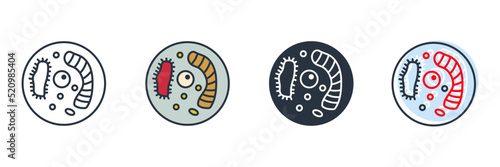 biology icon logo vector illustration. Bacteria symbol template for graphic and web design collection