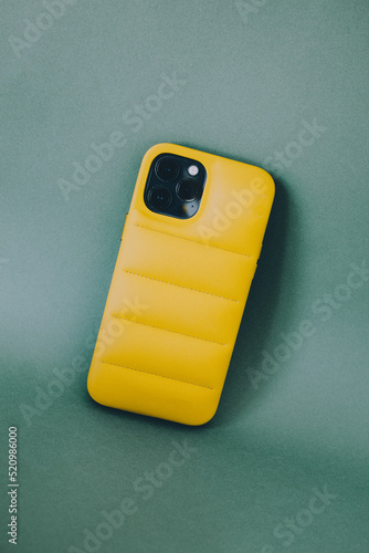 Yellow puffer case.  photo