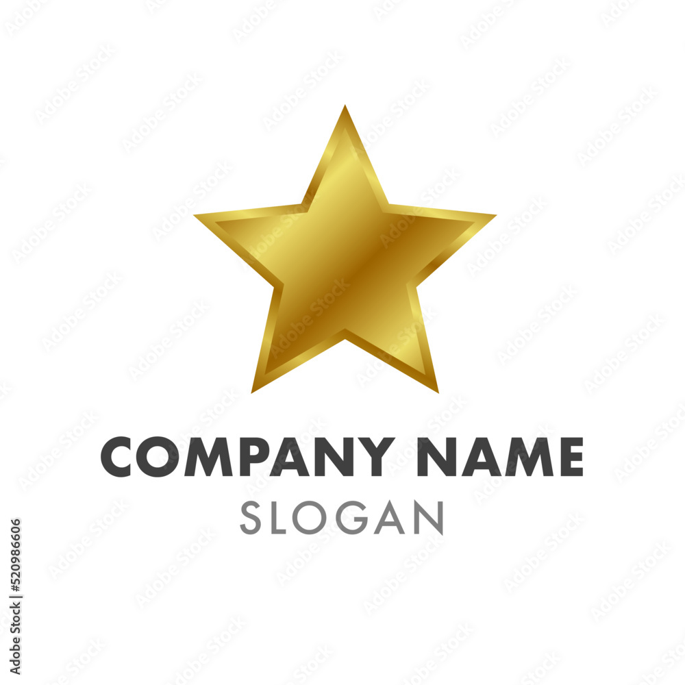 Obraz premium Premium Golden Star Logo Idea Vector Template Example