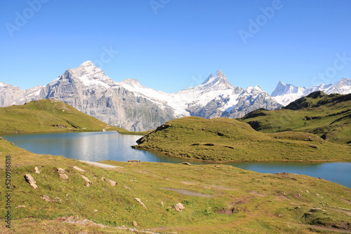 The famous Bachalpsee, a wonderful mountain lake in Grindelwald, Switzeland 
