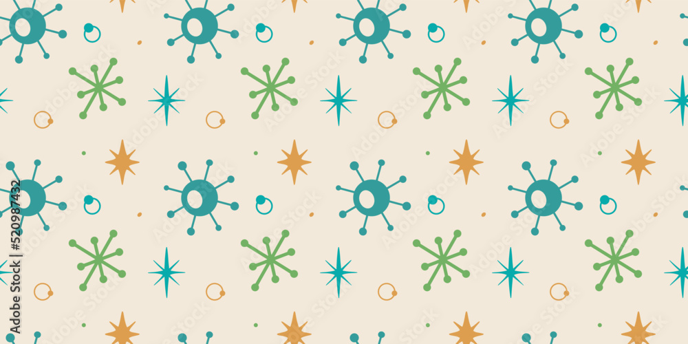 Atomic Age Retrofuturism Abstract Seamless Pattern Vector Mid Century Atomic Age Retrofuturism Abstract Seamless Pattern Vector Mid Century