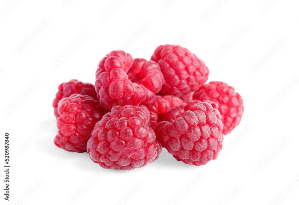 Fresh red ripe raspberries on white background Fresh red ripe raspberries on white background