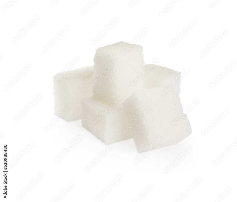 Cubes of refined sugar isolated on white Cubes of refined sugar isolated on white