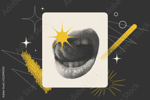 Universal trendy textured geometric bright bold shapes template