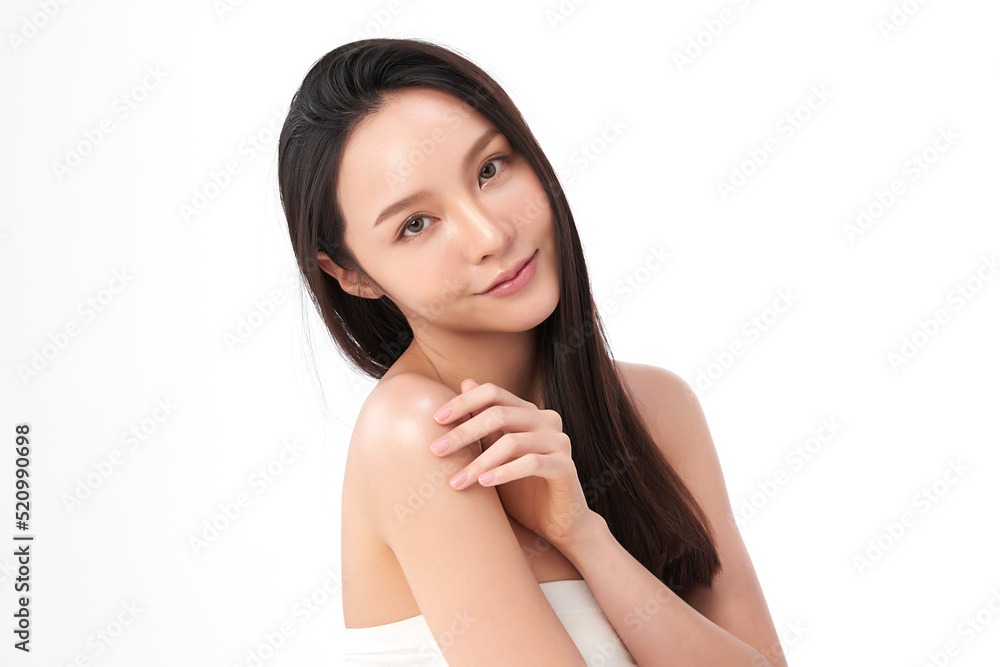 Beautiful young asian woman with clean fresh skin on white background, Face care, Facial treatment, Cosmetology, beauty and spa, Asian women portrait. Beautiful young asian woman with clean fresh skin on white background, Face care, Facial treatment, Cosmetology, beauty and spa, Asian women portrait.