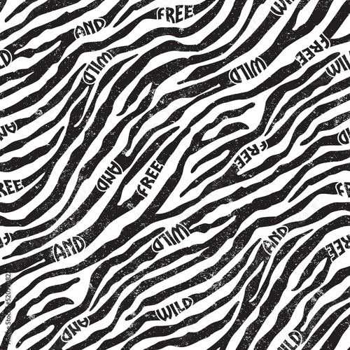 Wild and free zebra skin wallpaper abstract vector seamless pattern