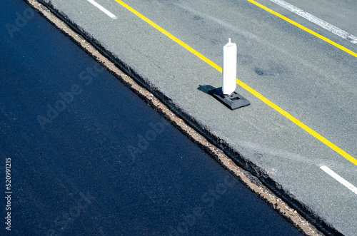 Top view of road construction and widening