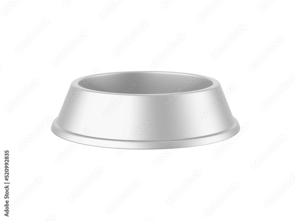 Pet food bowl mockup template on isolated white background, ready for design presentation, 3d render illustration Pet food bowl mockup template on isolated white background, ready for design presentation, 3d render illustration