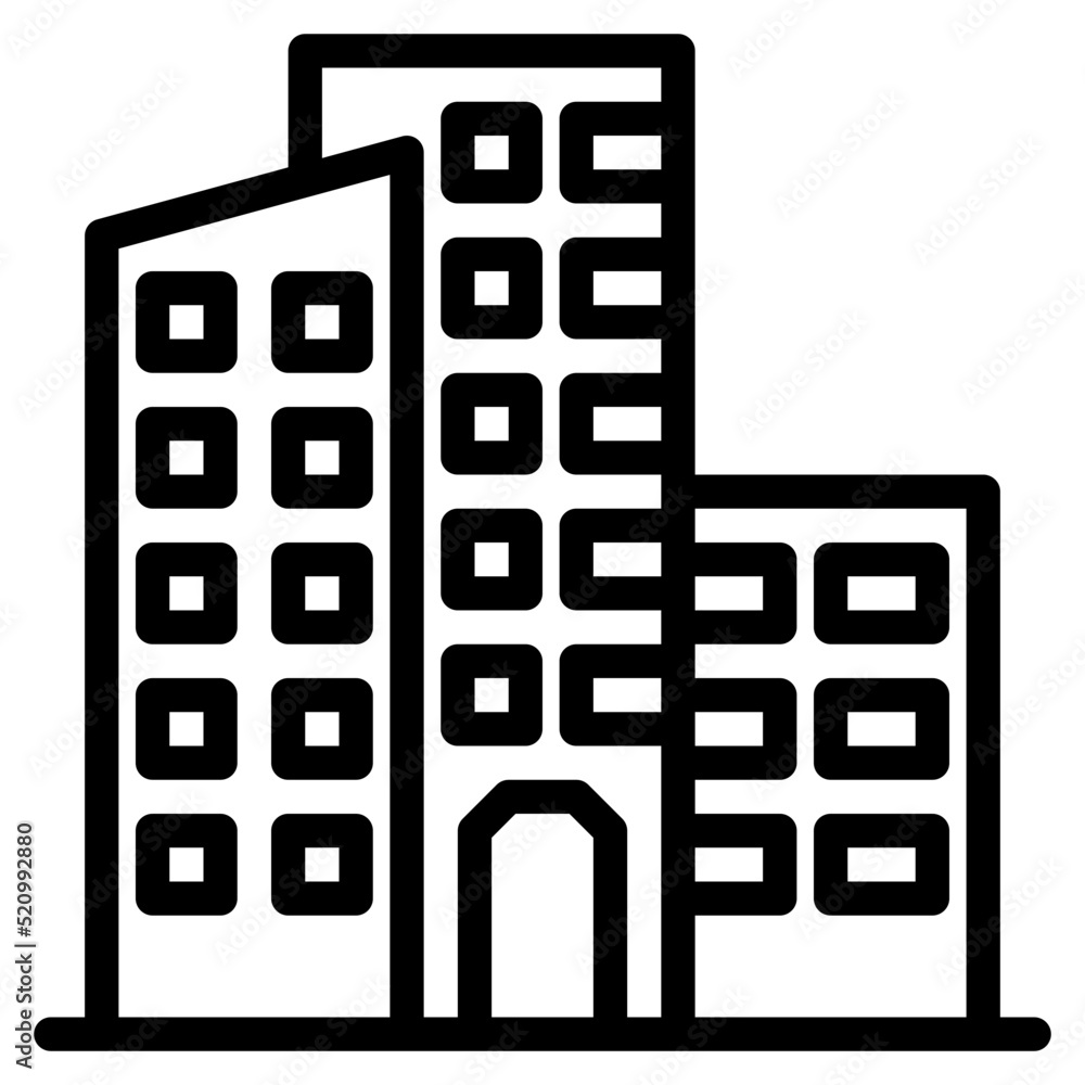 Building vector icon for website, apps and project - stock vector.