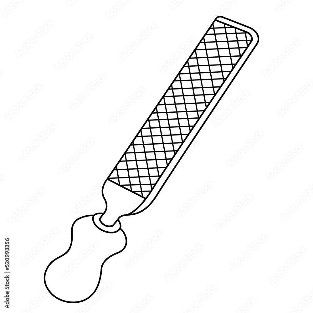 Metal file outline vector on white background Metal file outline vector on white background