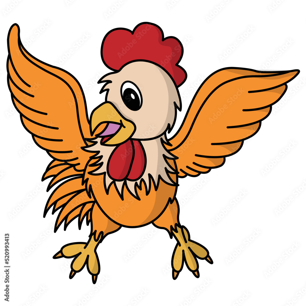 Chicken coloring vector cartoon design on white background