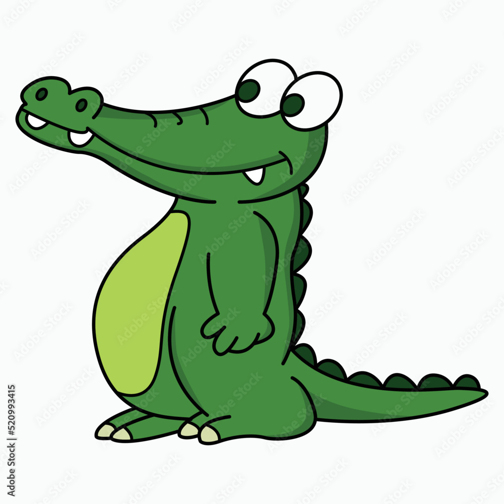 Fototapeta premium Crocodile coloring vector cartoon design on white background