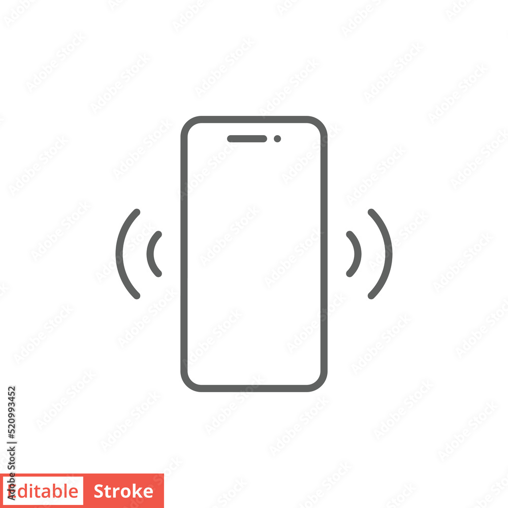 Phone signal icon. Simple outline style. Phone cell, smartphone, wireless, communication concept. Thin line vector illustration isolated on white background. Editable stroke EPS 10. Phone signal icon. Simple outline style. Phone cell, smartphone, wireless, communication concept. Thin line vector illustration isolated on white background. Editable stroke EPS 10.