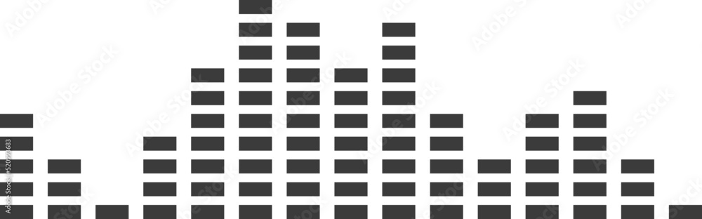 Music equalizer icon. Audio signal column chart Music equalizer icon. Audio signal column chart