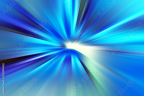 Abstract radial blur surface in blue, lilac and white tones. Bright blue background with radial, radiating, converging lines.	
