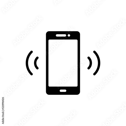 Phone signal icon. Simple solid style. Phone cell, smartphone, wireless, communication concept. Glyph vector illustration isolated on white background. EPS 10.