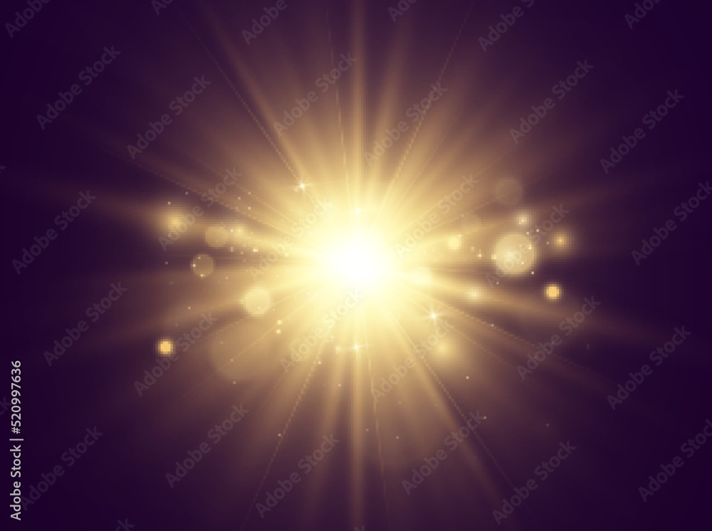 	
Bright beautiful star.Vector illustration of a light effect on a transparent background.