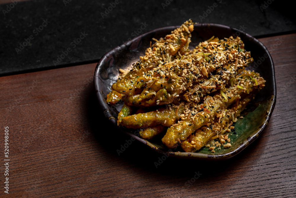 Asparagus with sweet and sour sauce Asparagus with sweet and sour sauce