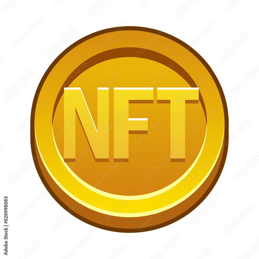 Vector Gold NFT coin. Cryptocurrency, NFT-token Internet currency of the future Vector Gold NFT coin. Cryptocurrency, NFT-token Internet currency of the future