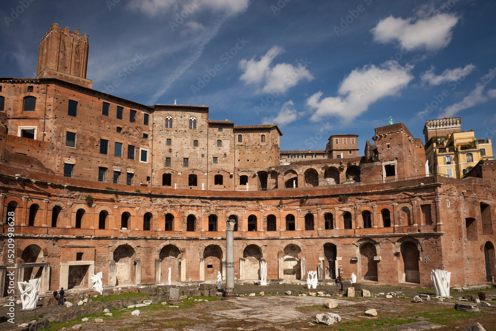Ruins of the Trajan’s Forum in the Roman Imperial Fora 