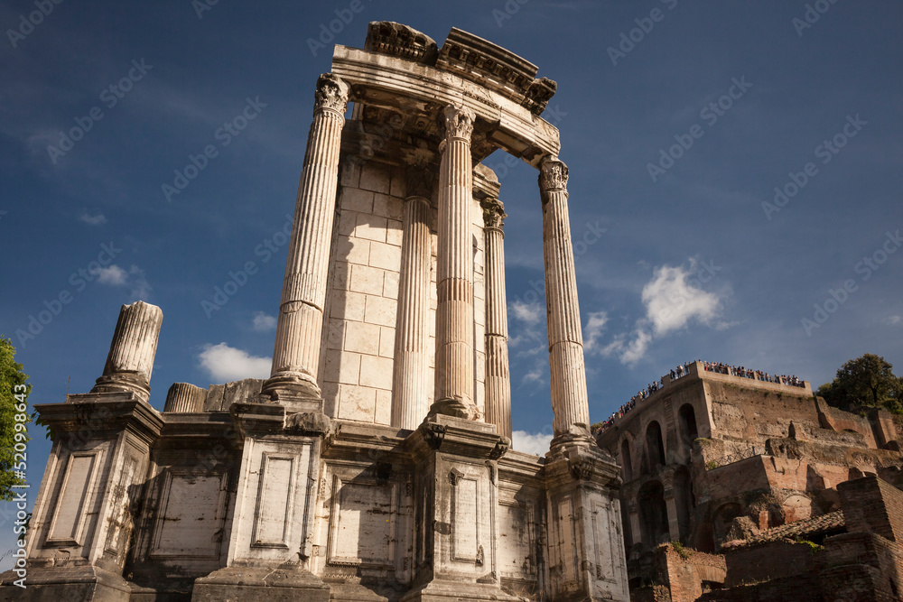 The remains of the Temple of Vesta in the Roman Forum 