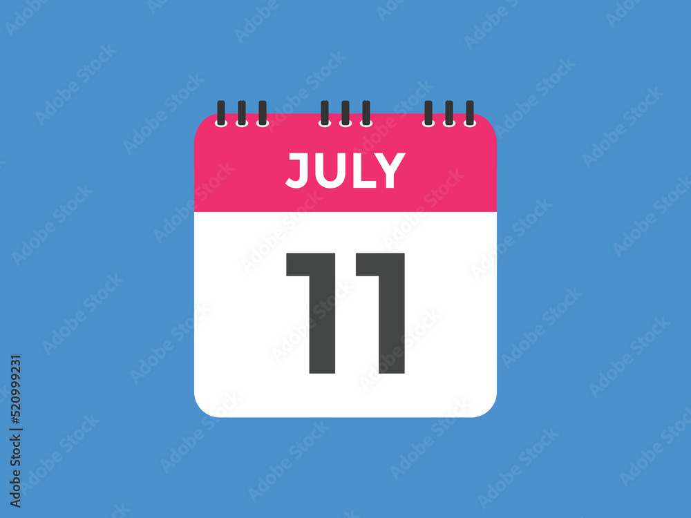 july 11 calendar reminder. 11th july daily calendar icon template. Vector illustration
july 11 calendar reminder. 11th july daily calendar icon template. Vector illustration