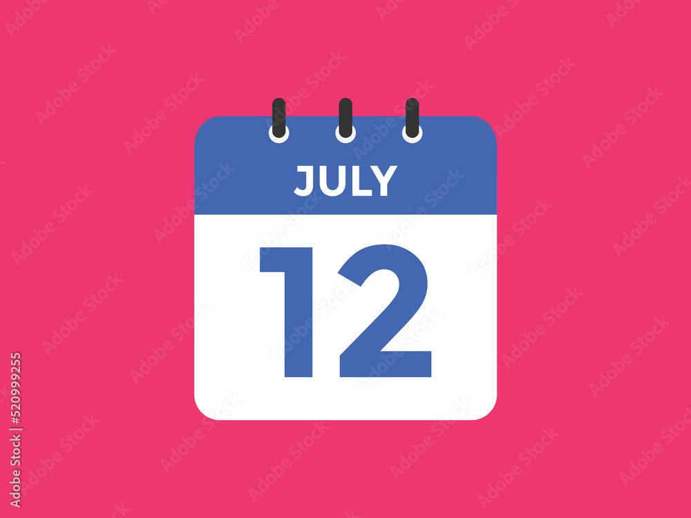 july 12 Calendar icon Design. Calendar Date 12th july. Calendar template
july 12 Calendar icon Design. Calendar Date 12th july. Calendar template