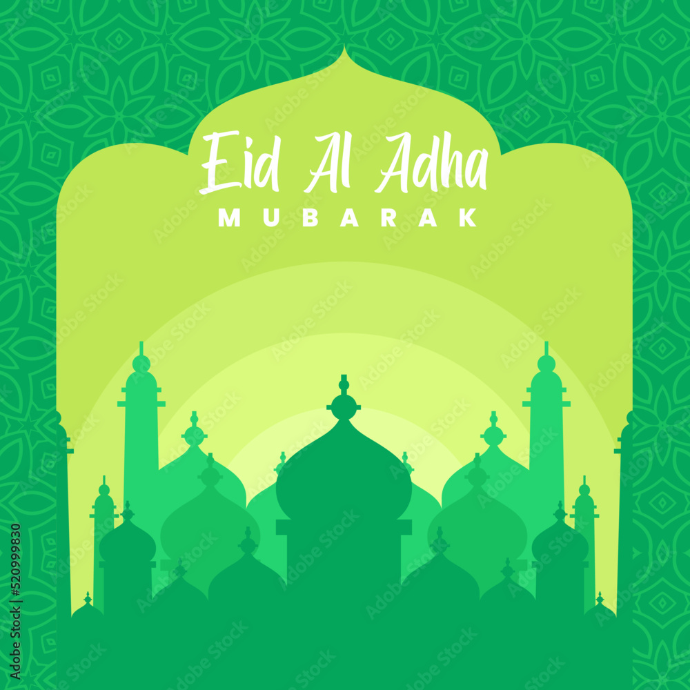 Eid al-Adha vector illustration | Eid al-Adha for Muslims | Graphic illustration of the mosque