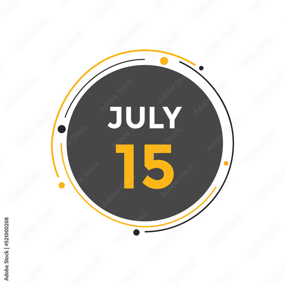 july 15 Calendar icon Design. Calendar Date 15th july. Calendar template
july 15 Calendar icon Design. Calendar Date 15th july. Calendar template