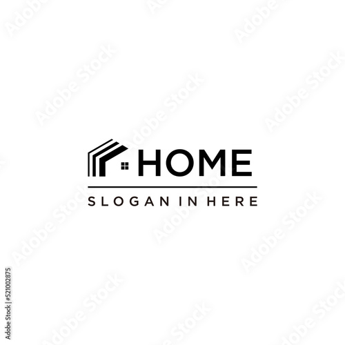 home abstract geometric logo design template.letter M and real estate vector