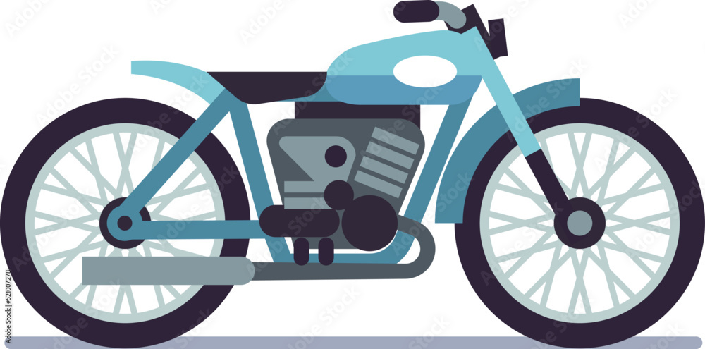 Fototapeta premium Moped icon. Cartoon motorcycle side view. City transport